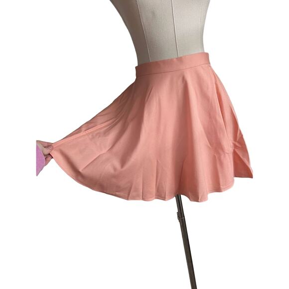 Alice + Olivia Pale Peach Pastel Pink/Coral Pleated Mini Skirt - Picture 7 of 12